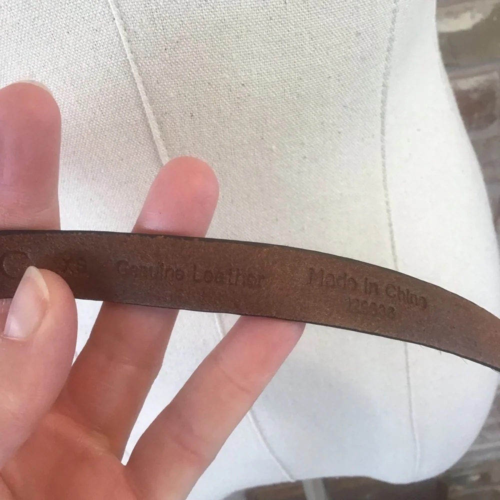 BANANA REPUBLIC Women's Leopard Print Fur Haircalf Thin Skinny Belt XS - Picture 7 of 8